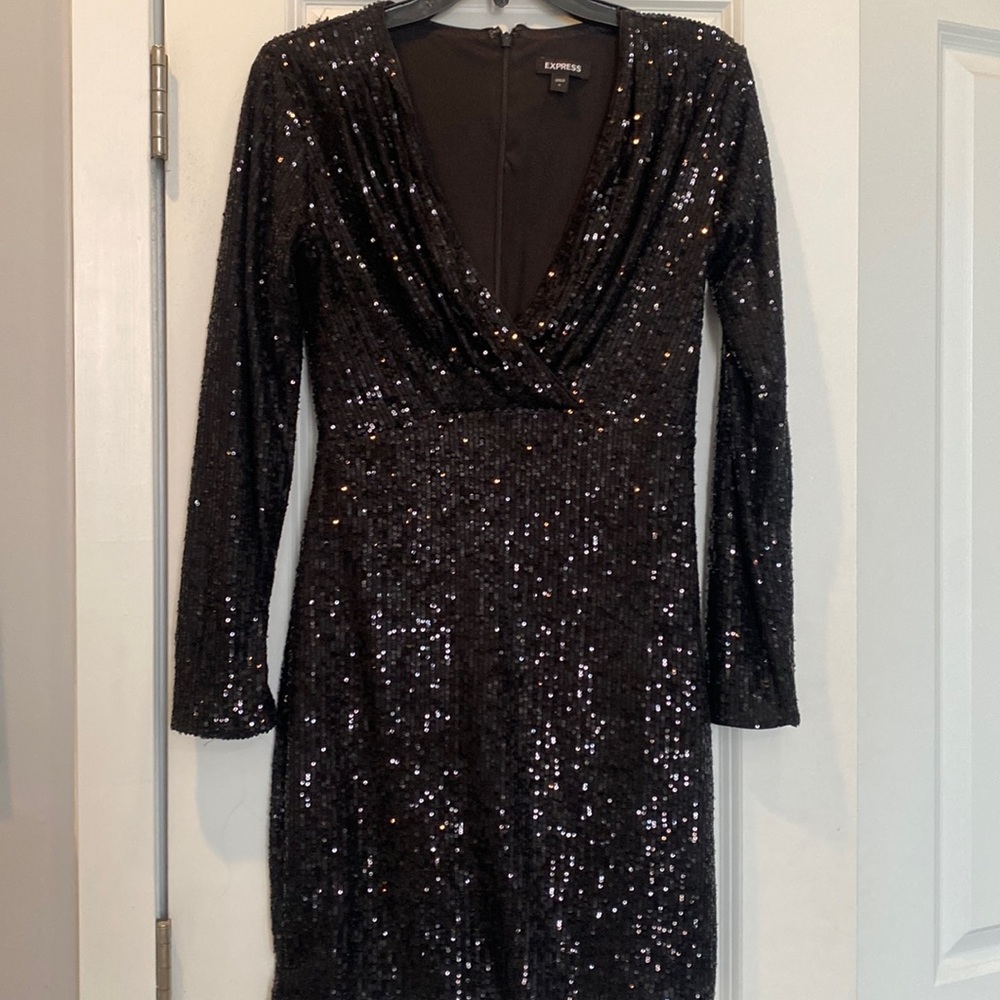 Express Black sequin dress